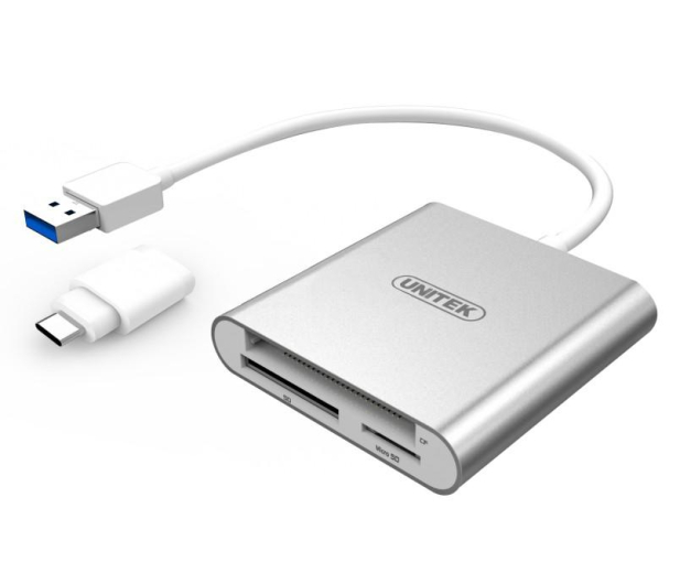 Unitek USB-C - SD, Micro SD, CompactFlash, RS-MMC (5Gbps) - 460026 - zdjęcie